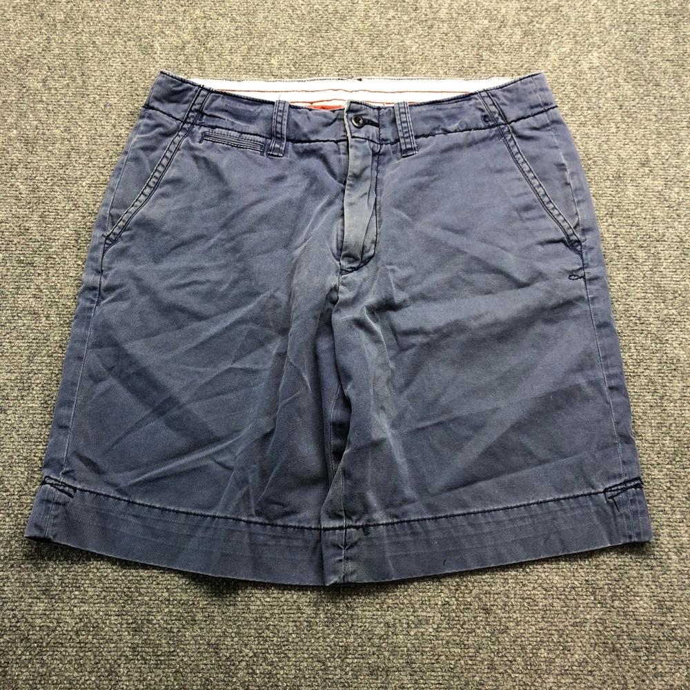 Polo Ralph Lauren Mens Navy Blue Chino Shorts Size 33 Flat Front Cotton Twill